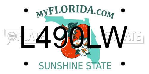 L490LW Florida License Plate