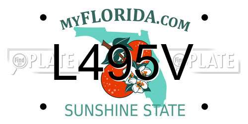 L495V Florida License Plate
