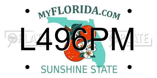L496PM Florida License Plate