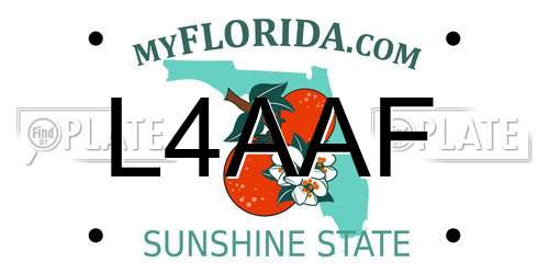 L4AAF Florida License Plate