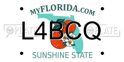 L4BCQ Florida License Plate
