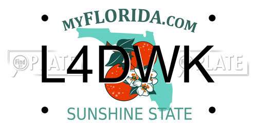 L4DWK Florida License Plate