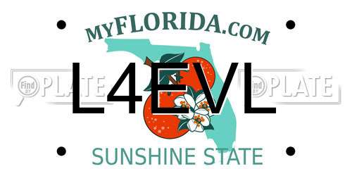 L4EVL Florida License Plate