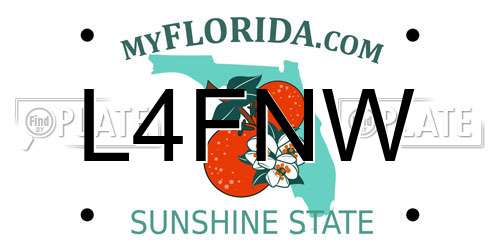 L4FNW Florida License Plate