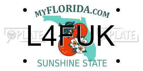 L4FUK Florida License Plate