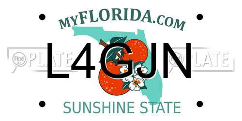 L4GJN Florida License Plate