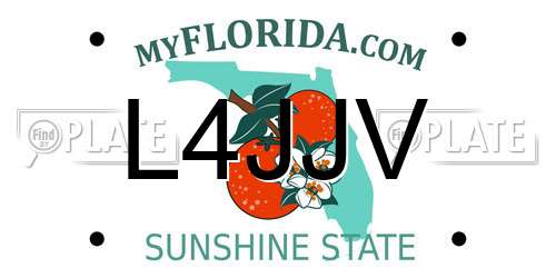 L4JJV Florida License Plate