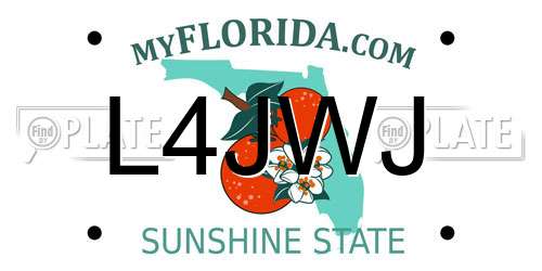 L4JWJ Florida License Plate