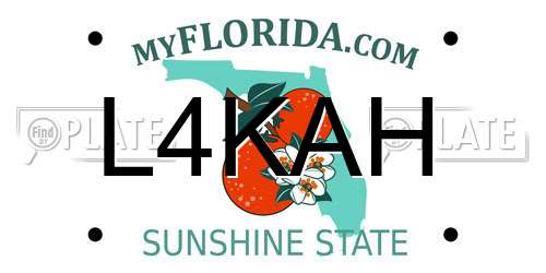 L4KAH Florida License Plate