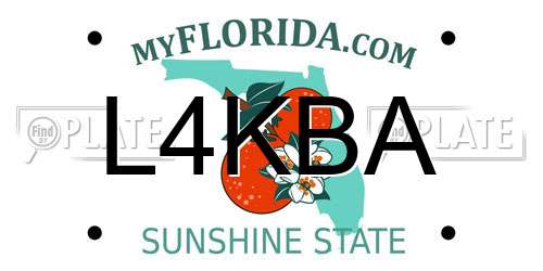 L4KBA Florida License Plate
