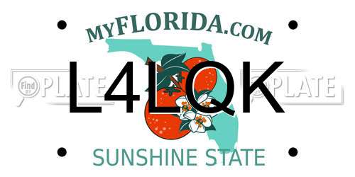 L4LQK Florida License Plate
