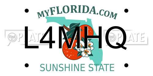 L4MHQ Florida License Plate