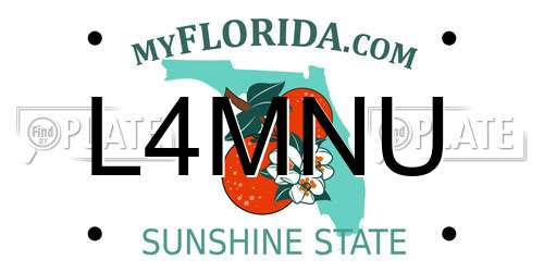 L4MNU Florida License Plate