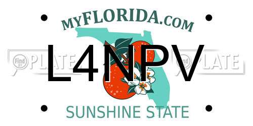 L4NPV Florida License Plate