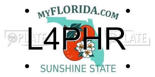 L4PHR Florida License Plate