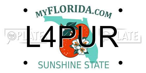 L4PUR Florida License Plate