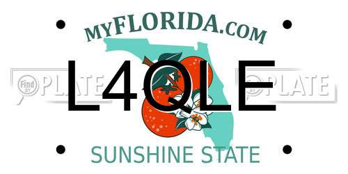 L4QLE Florida License Plate