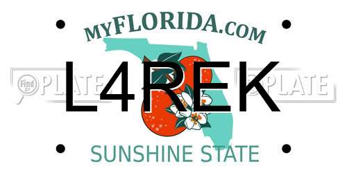 L4REK Florida License Plate