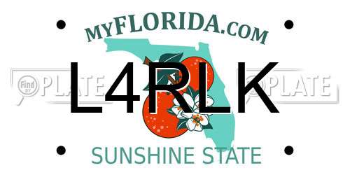 L4RLK Florida License Plate