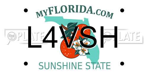 L4VSH Florida License Plate