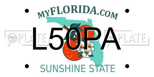 L50PA Florida License Plate