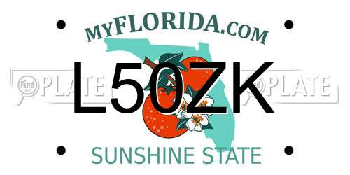 L50ZK Florida License Plate