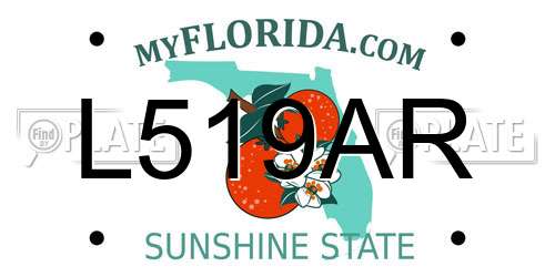 L519AR Florida License Plate