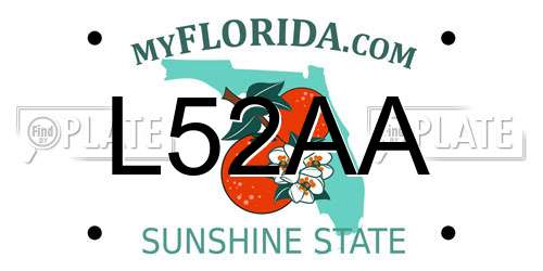 L52AA Florida License Plate