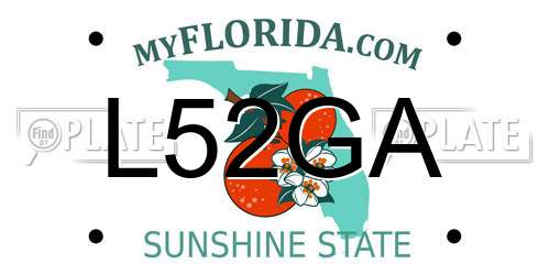 L52GA Florida License Plate
