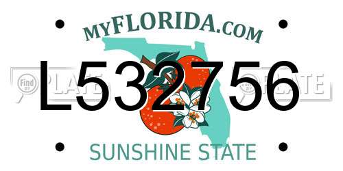 L532756 Florida License Plate