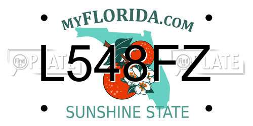L548FZ Florida License Plate