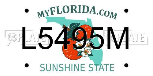 L5495M Florida License Plate