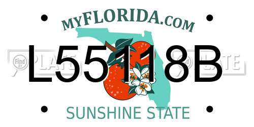 L55118B Florida License Plate