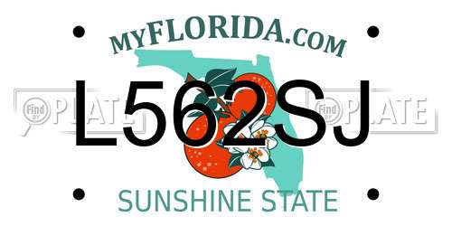 L562SJ Florida License Plate