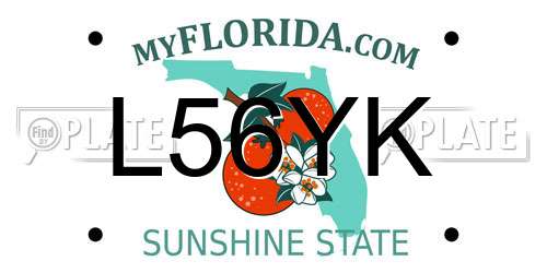 L56YK Florida License Plate