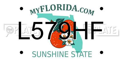 L579HF Florida License Plate