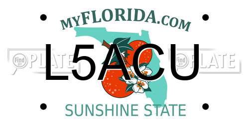 L5ACU Florida License Plate