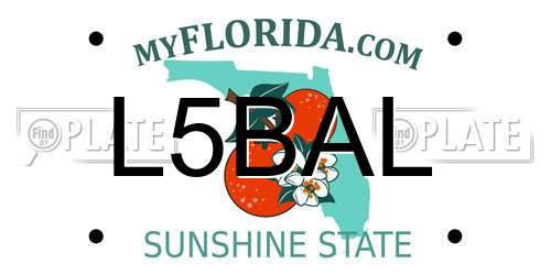 L5BAL Florida License Plate