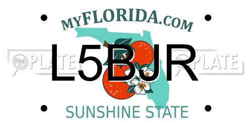 L5BJR Florida License Plate