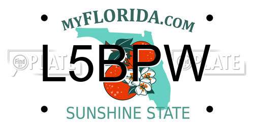 L5BPW Florida License Plate