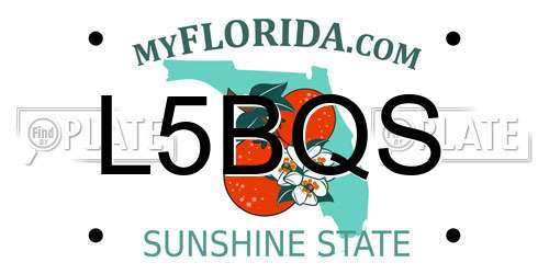 L5BQS Florida License Plate