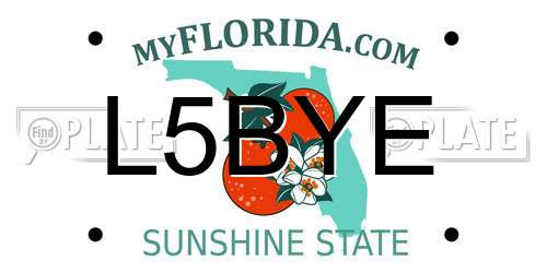 L5BYE Florida License Plate