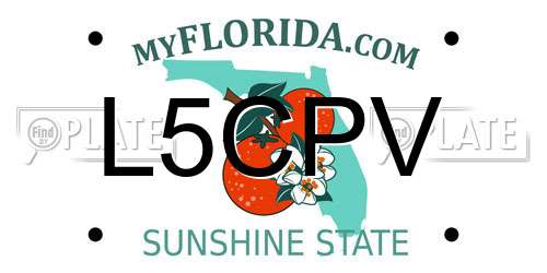 L5CPV Florida License Plate