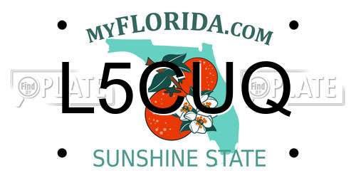 L5CUQ Florida License Plate