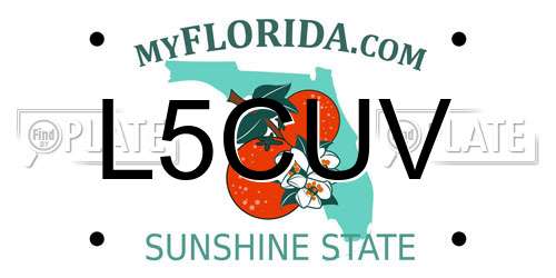 L5CUV Florida License Plate
