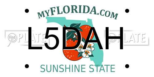 L5DAH Florida License Plate