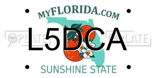 L5DCA Florida License Plate