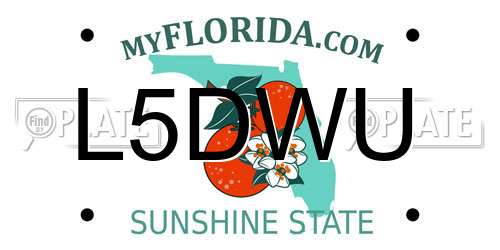 L5DWU Florida License Plate