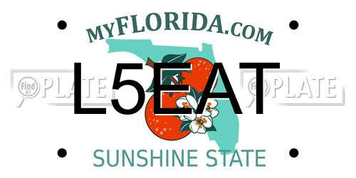 L5EAT Florida License Plate