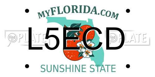 L5ECD Florida License Plate